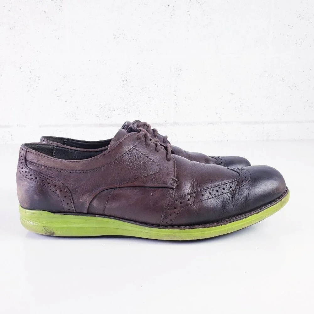 Johnston & Murphy Mens 9.5‎ Brown Leather Holden Wingtip Sneaker Loafer Casual